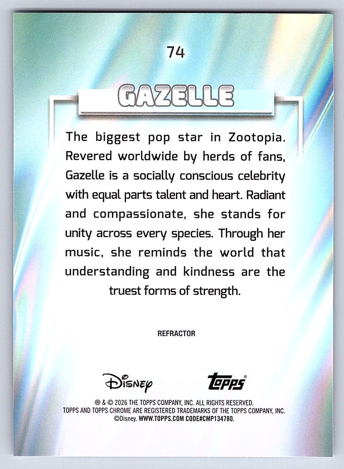 Gazelle #74 Base — Topps Chrome Disney