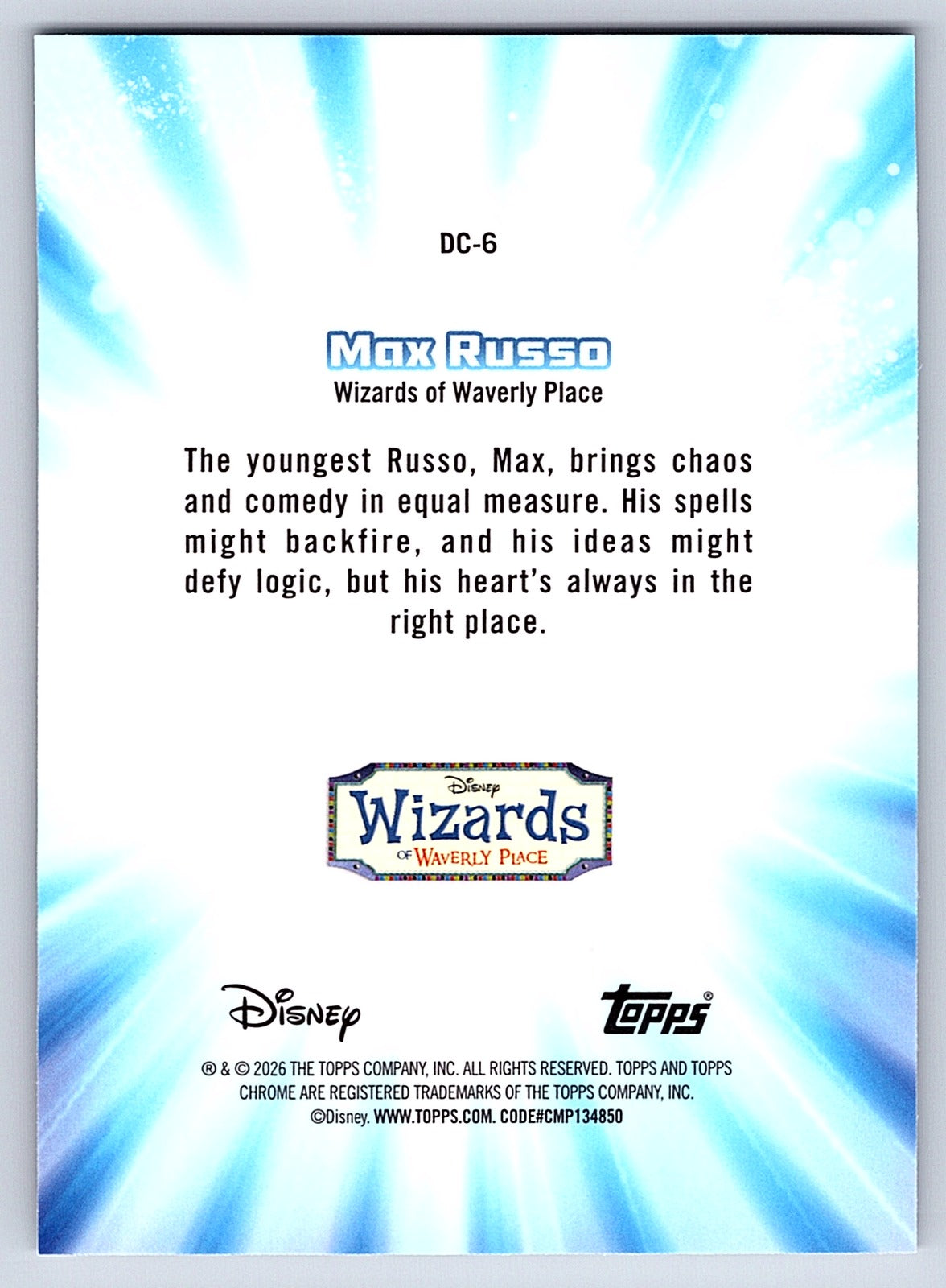 Max Russo #DC 6 Disney Channel Throwback — Topps Chrome Disney Disney Channel Th