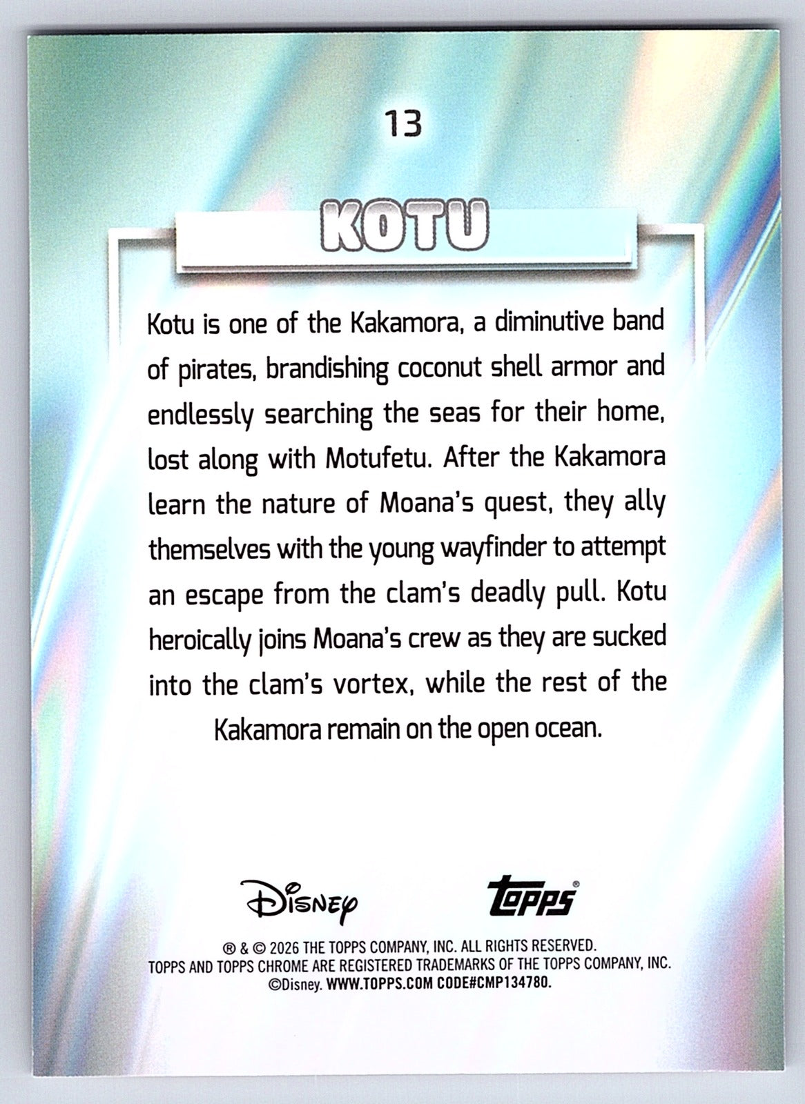Kotu #13 Base — Topps Chrome Disney