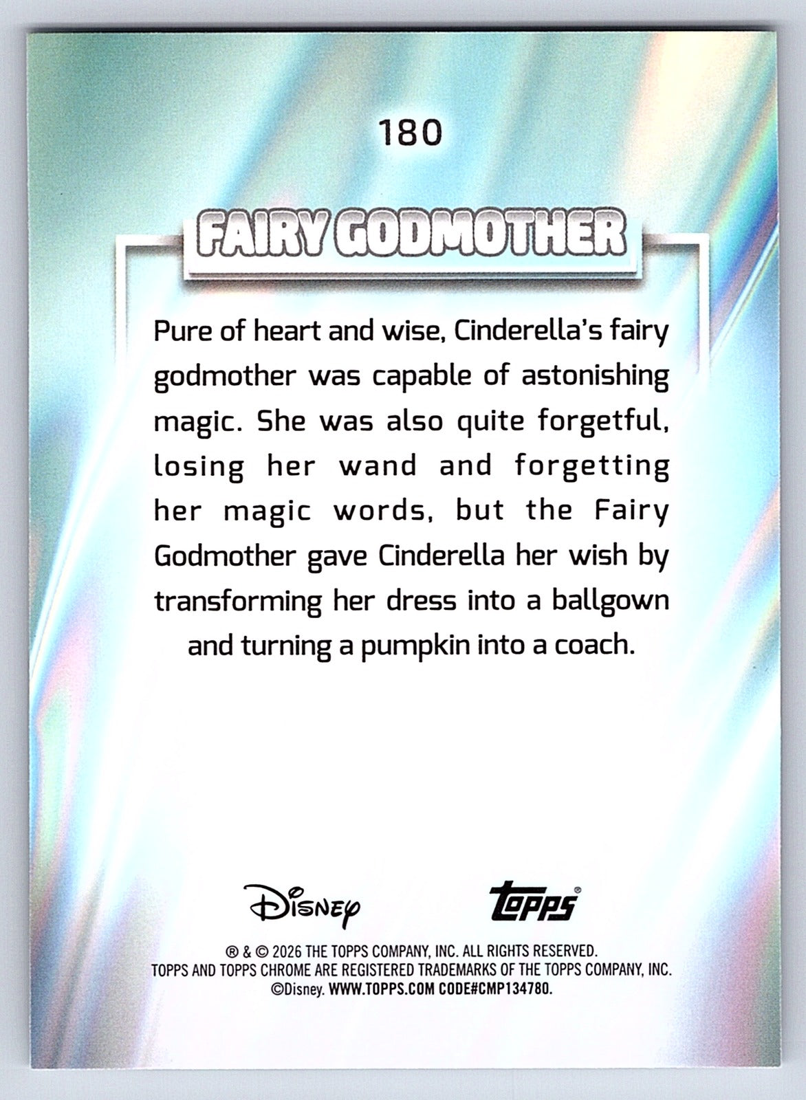 Fairy Godmother #180 Base — Topps Chrome Disney