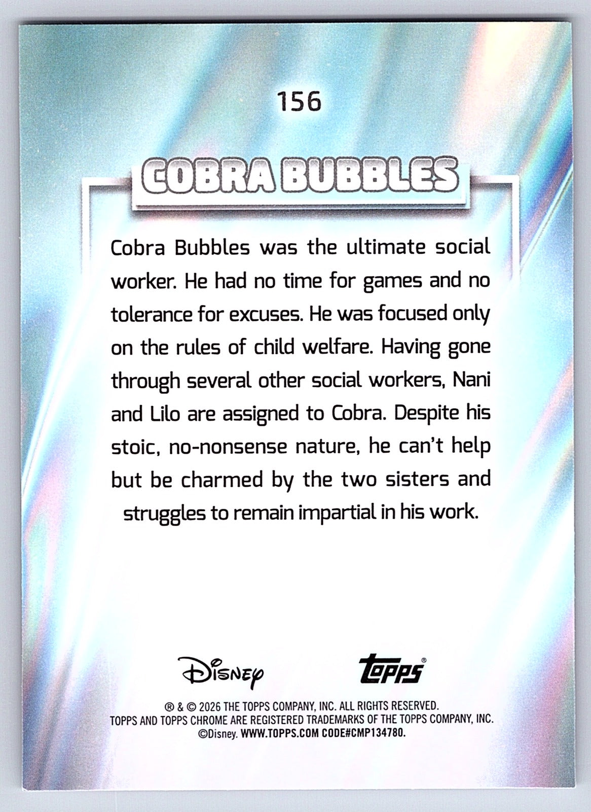 Cobra Bubbles #156 Base — Topps Chrome Disney