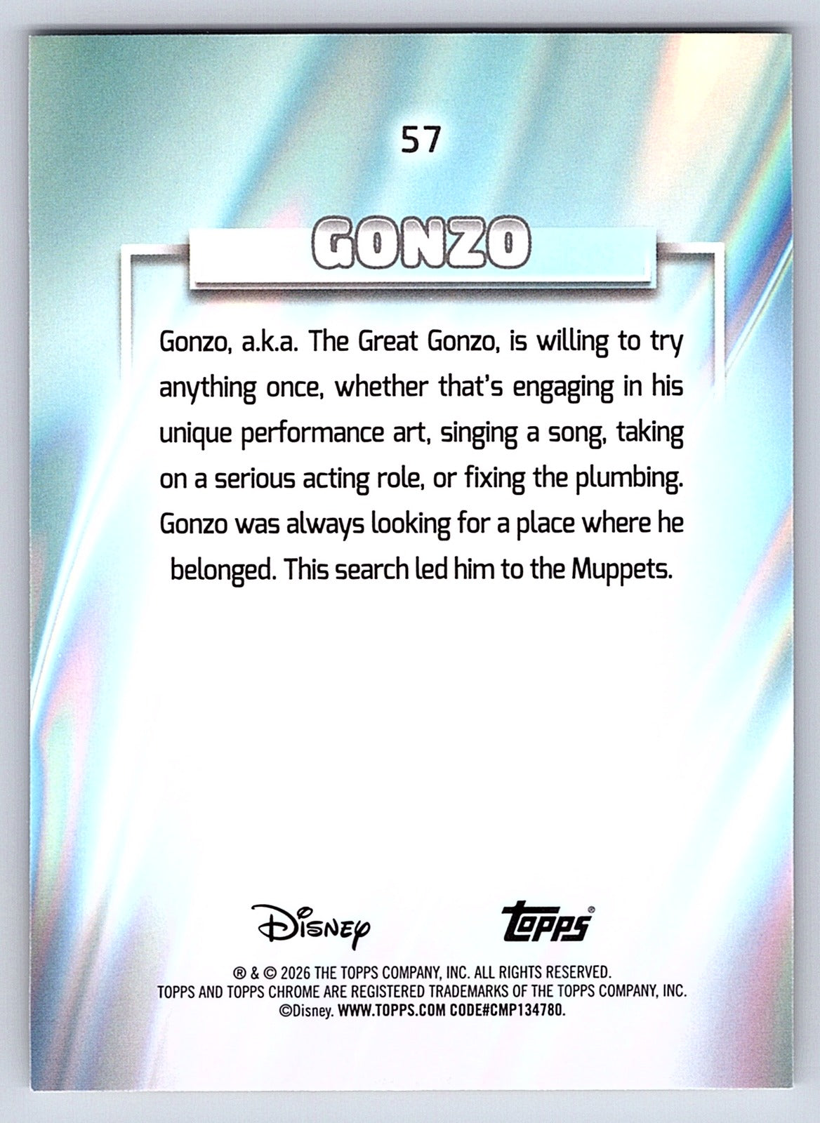 Gonzo #57 Base — Topps Chrome Disney