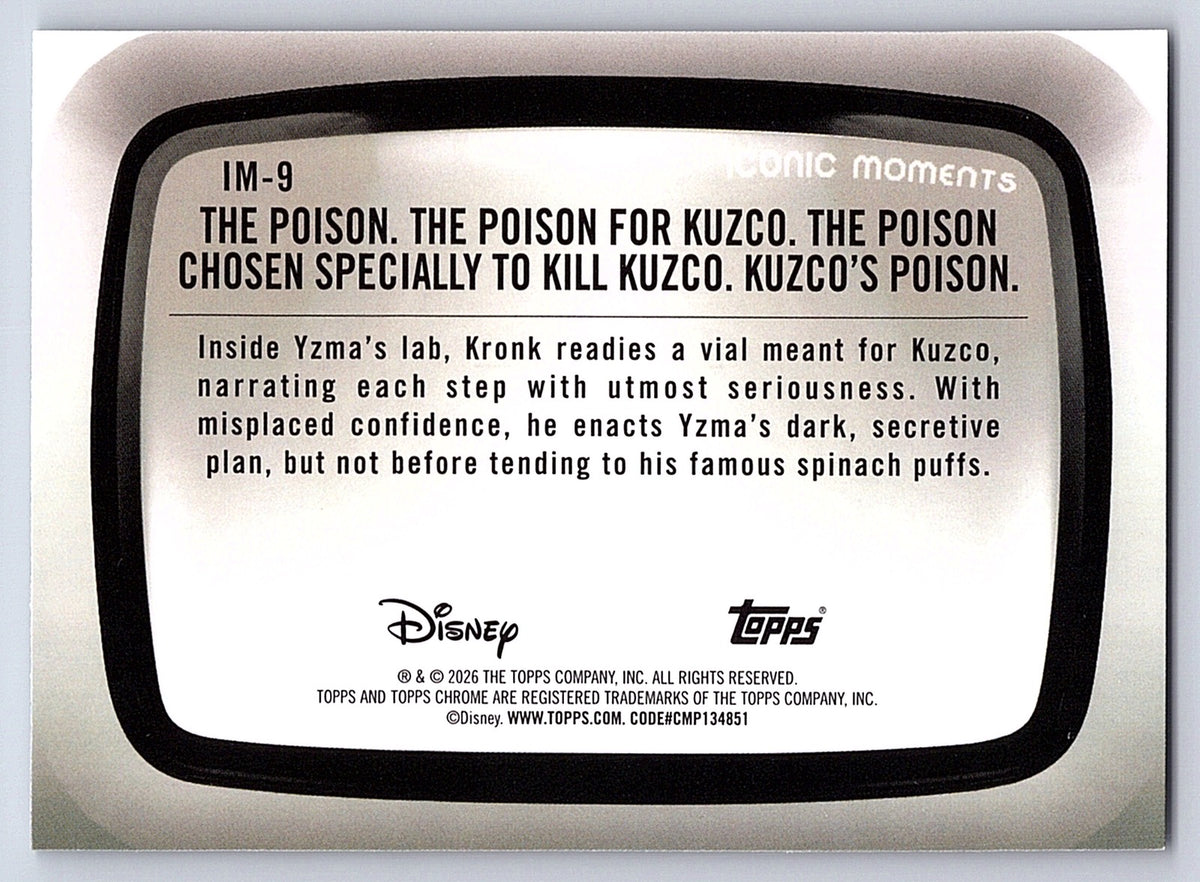 The Poison. The Poison for Kuzco #IM 9 Iconic Moments — Topps Chrome Disney Icon