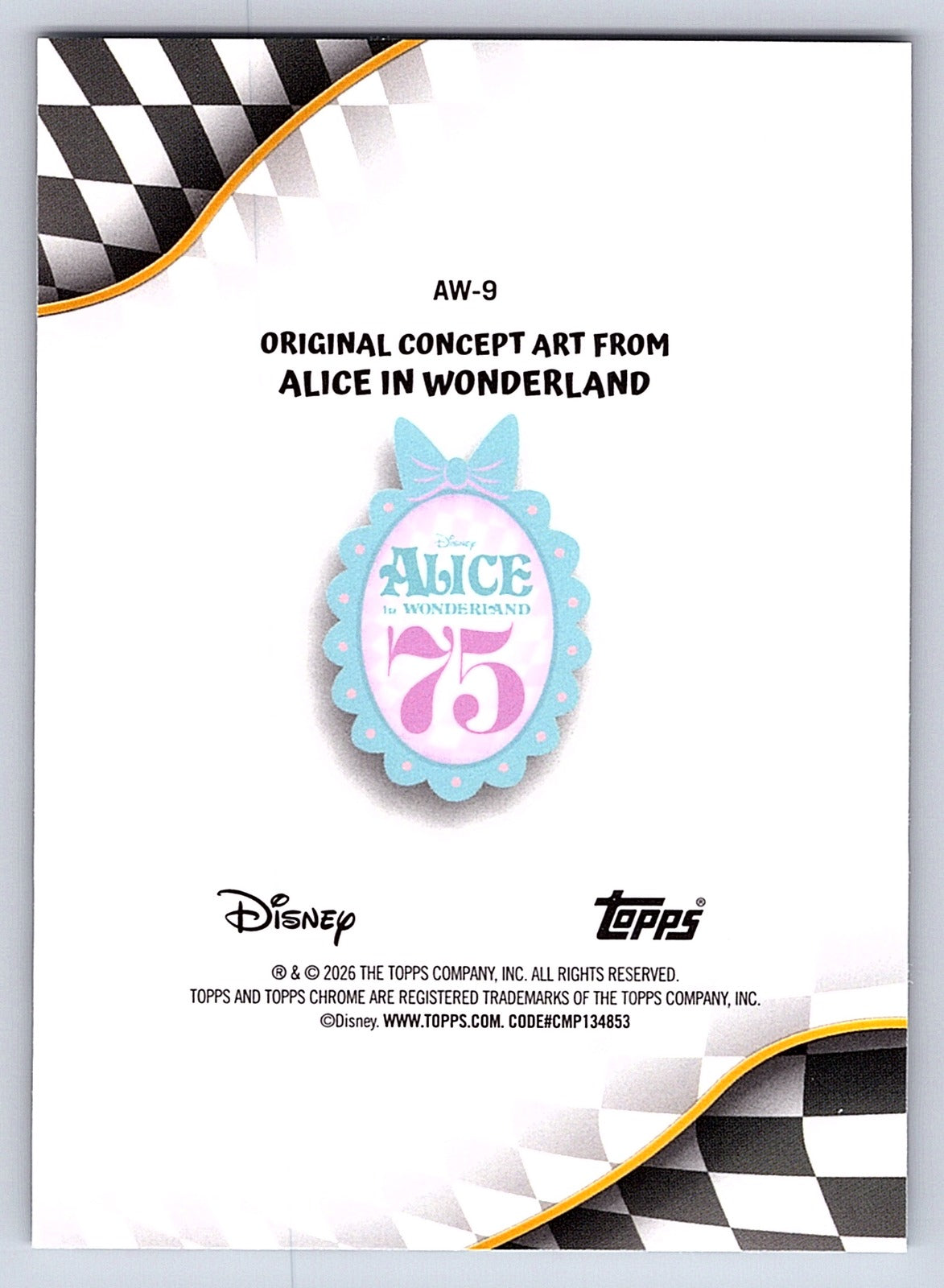 Alice and the White Rabbit #AW 9 Alice In Wonderland 75th Anniversary — Topps Ch