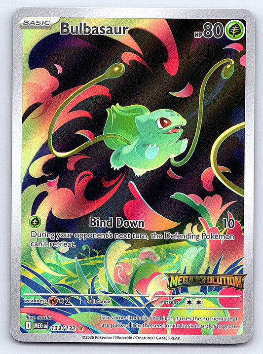 Bulbasaur (Mega Evolution Stamped) 133/132 – Miscellaneous Cards & Products