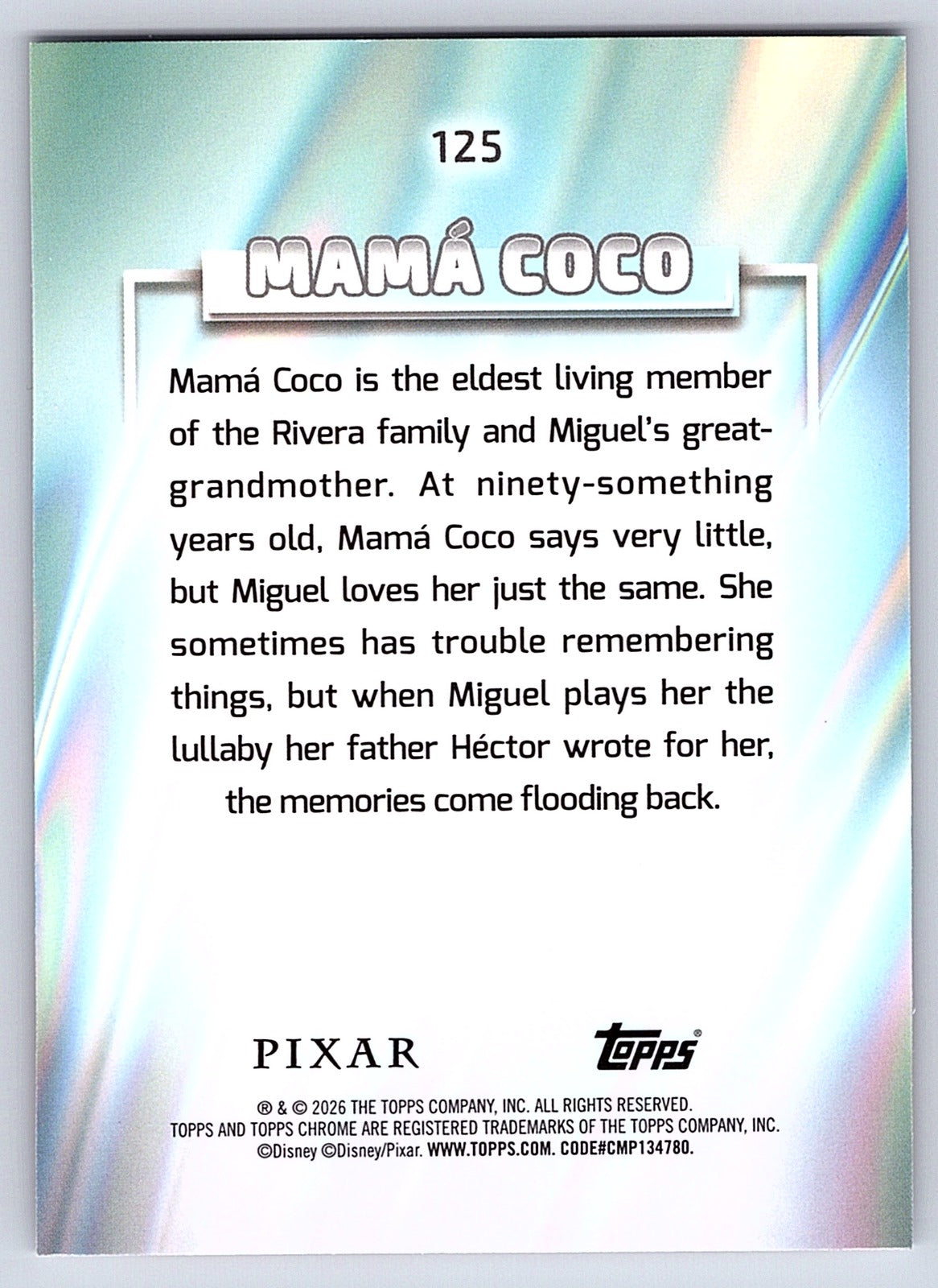 Mamá Coco #125 Base — Topps Chrome Disney