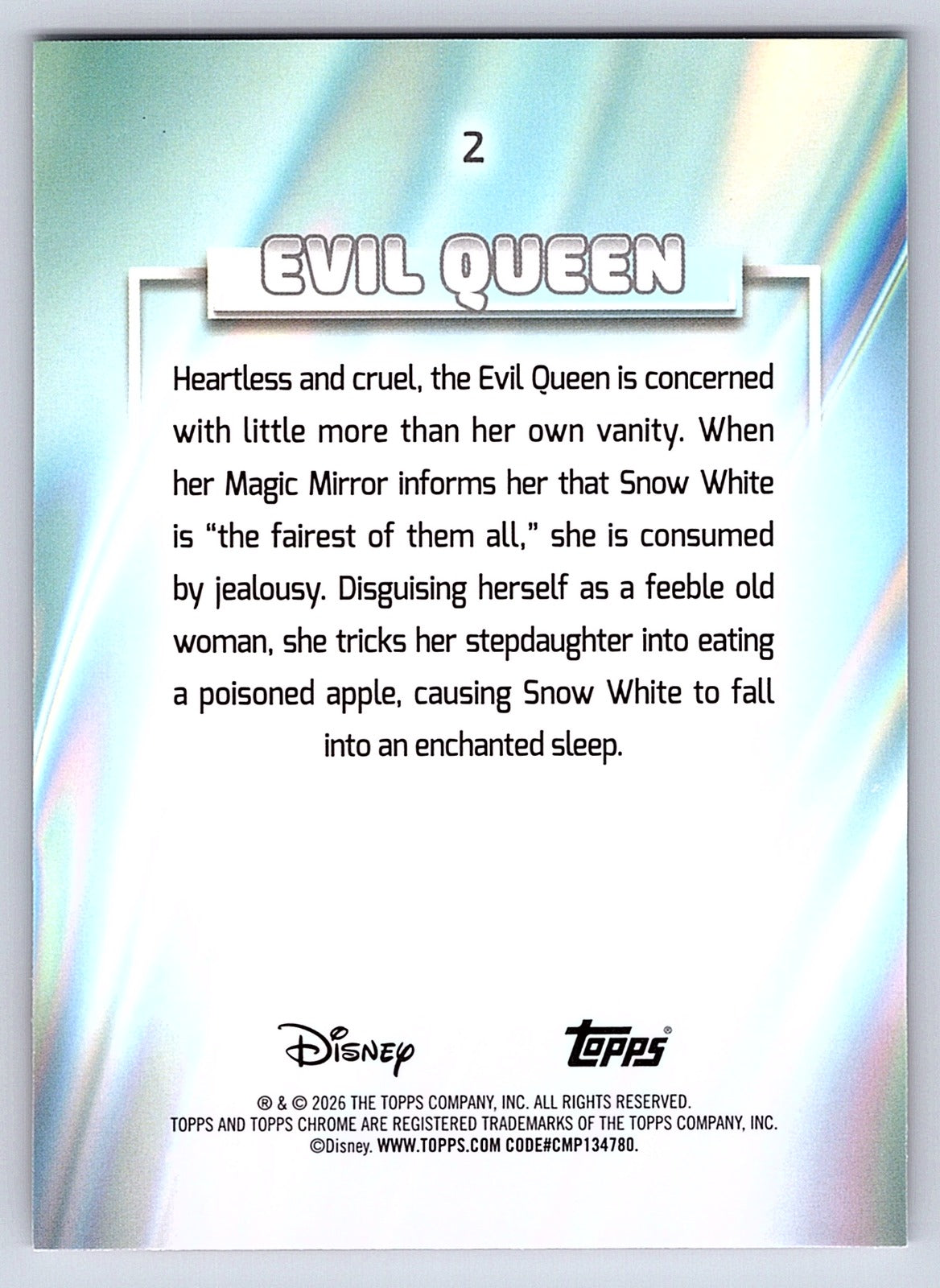 Evil Queen #2 Base — Topps Chrome Disney