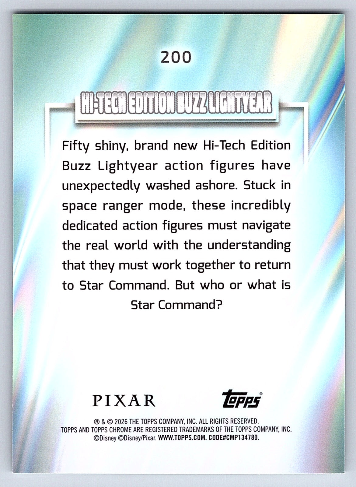 Hi Tech Edition Buzz Lightyear #200 Base — Topps Chrome Disney