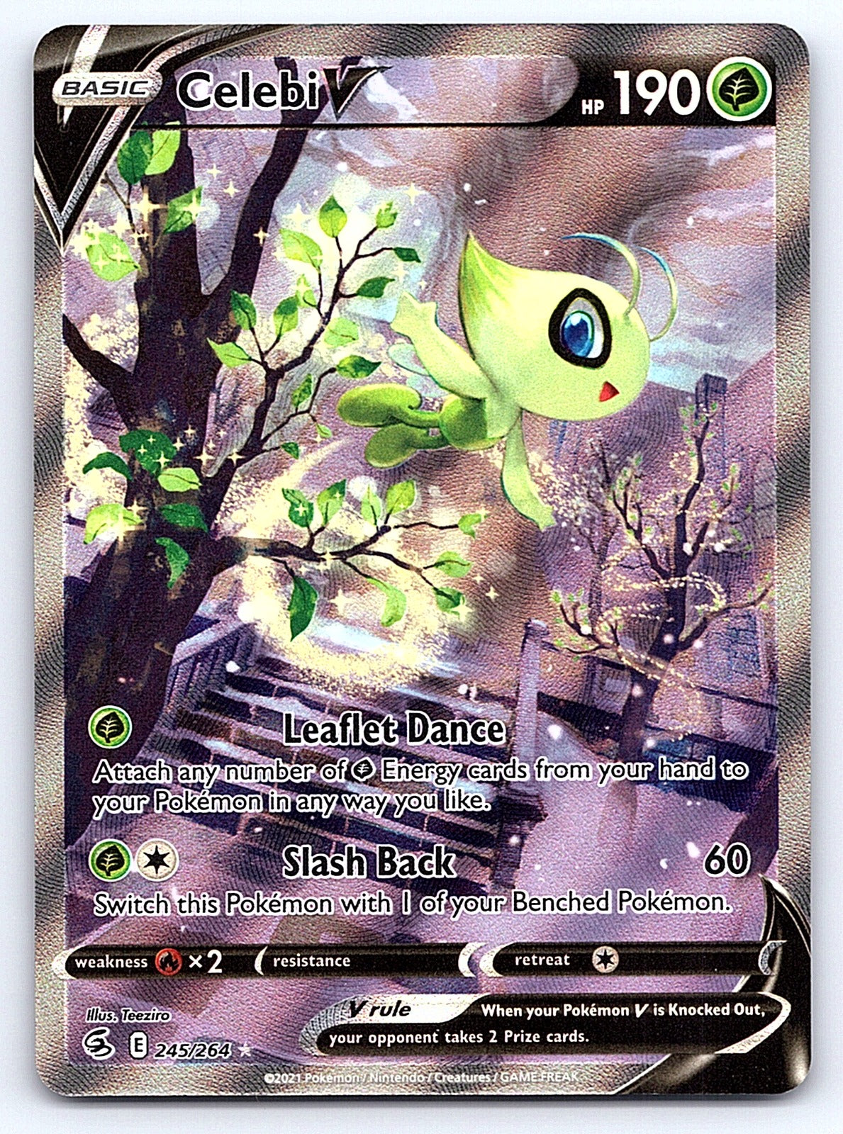Celebi V (Alternate Full Art) 245/264 – SWSH08: Fusion Strike