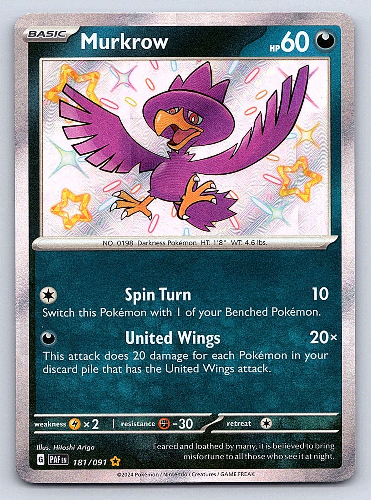 Murkrow 181/091 – SV: Paldean Fates