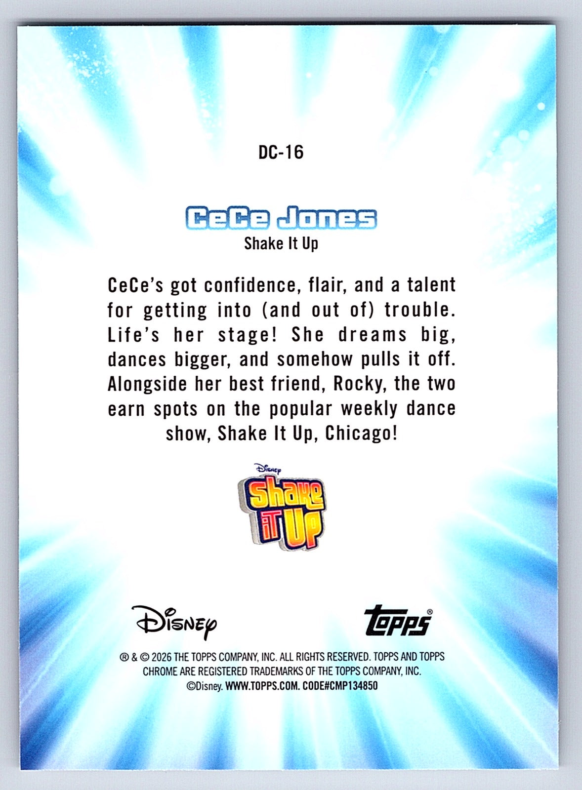 CeCe Jones #DC 16 Disney Channel Throwback — Topps Chrome Disney Disney Channel