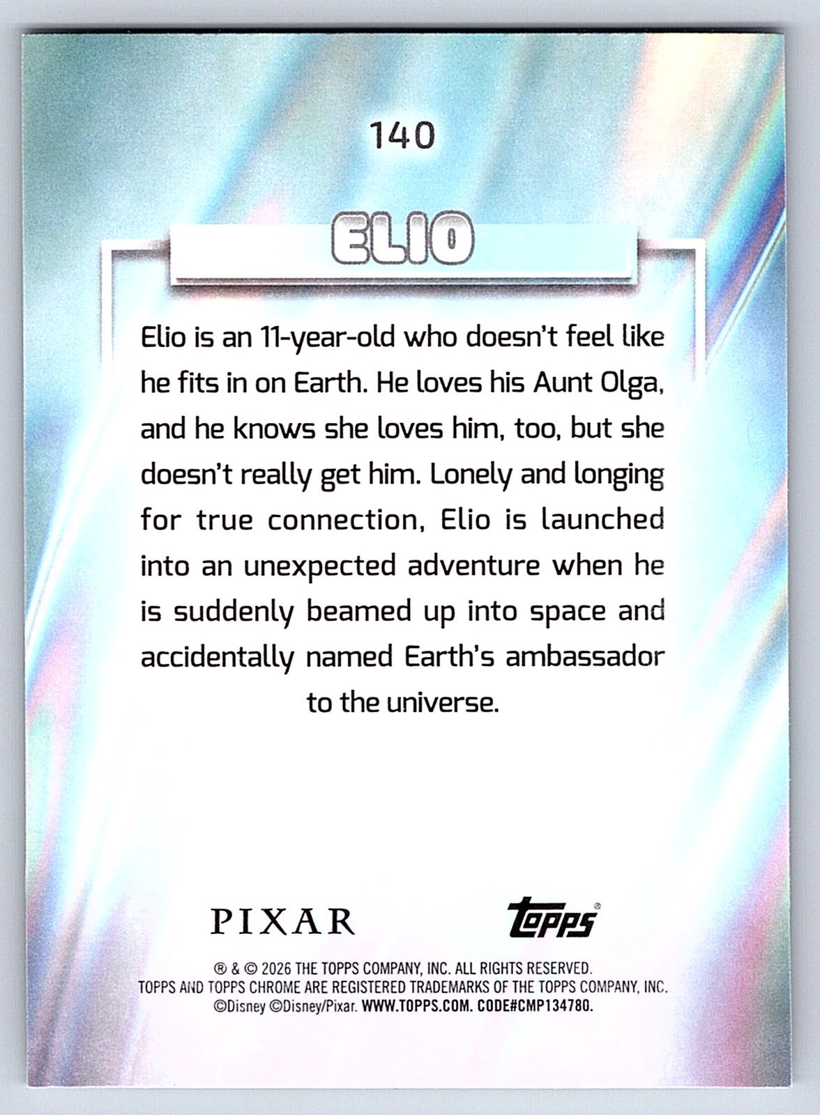 Elio #140 Base — Topps Chrome Disney