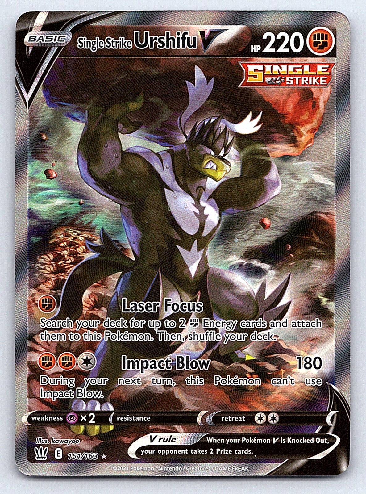 Single Strike Urshifu V (Alternate Full Art) 151/163 – SWSH05: Battle Styles