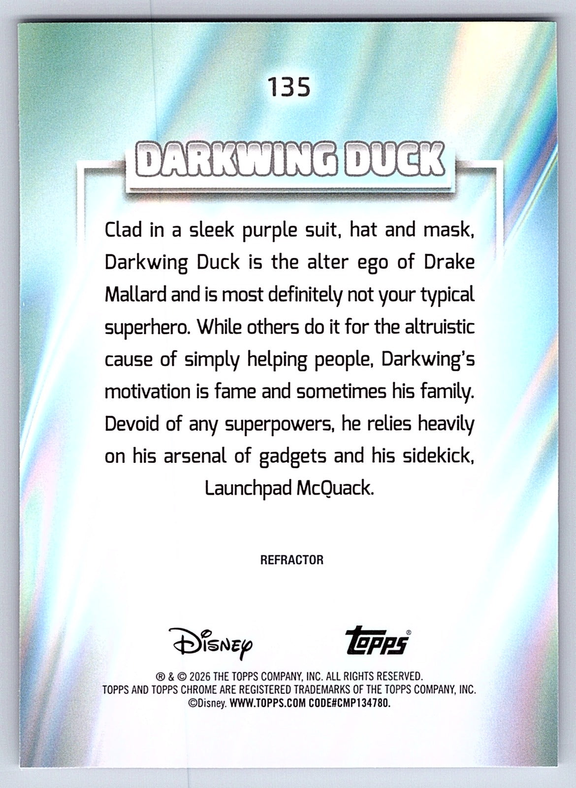 Darkwing Duck #135 Base — Topps Chrome Disney