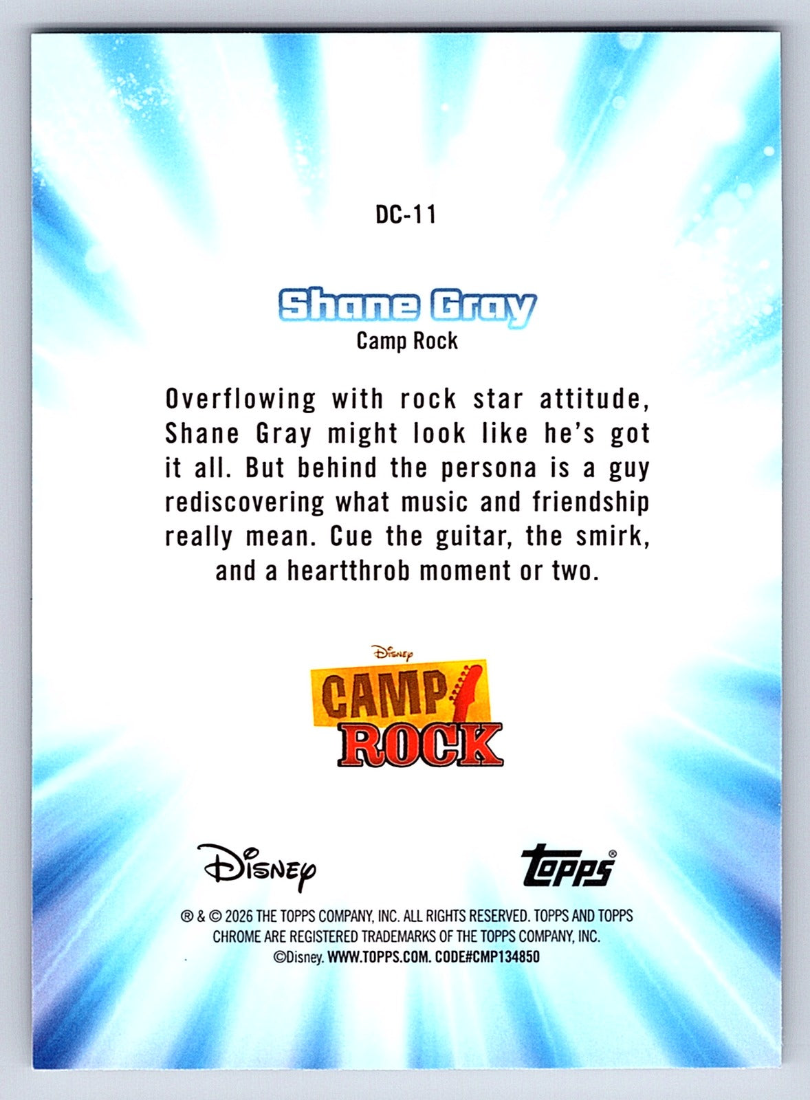 Shane Gray #DC 11 Disney Channel Throwback — Topps Chrome Disney Disney Channel