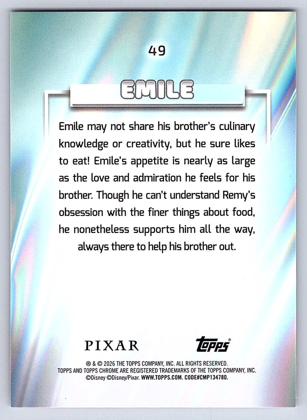 Emile #49 Base — Topps Chrome Disney
