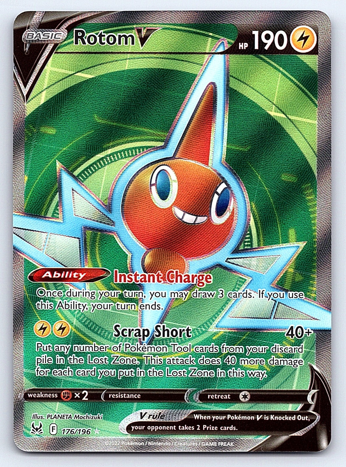 Rotom V (Full Art) 176/196 – SWSH11: Lost Origin