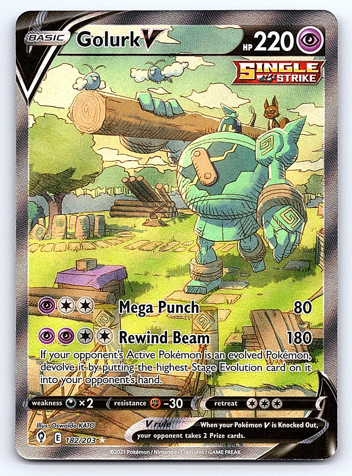 Golurk V (Alternate Full Art) 182/203 – SWSH07: Evolving Skies