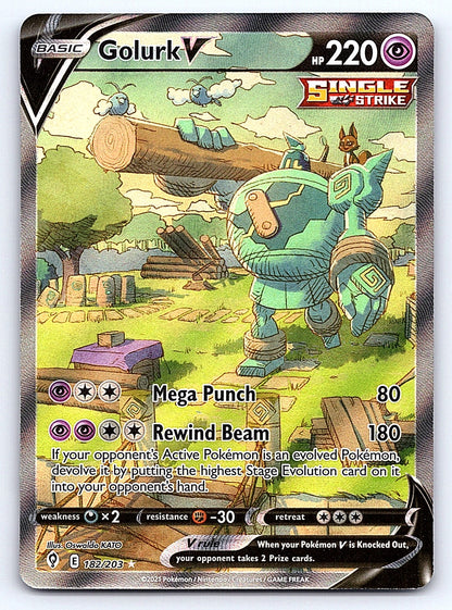 Golurk V (Alternate Full Art) 182/203 – SWSH07: Evolving Skies
