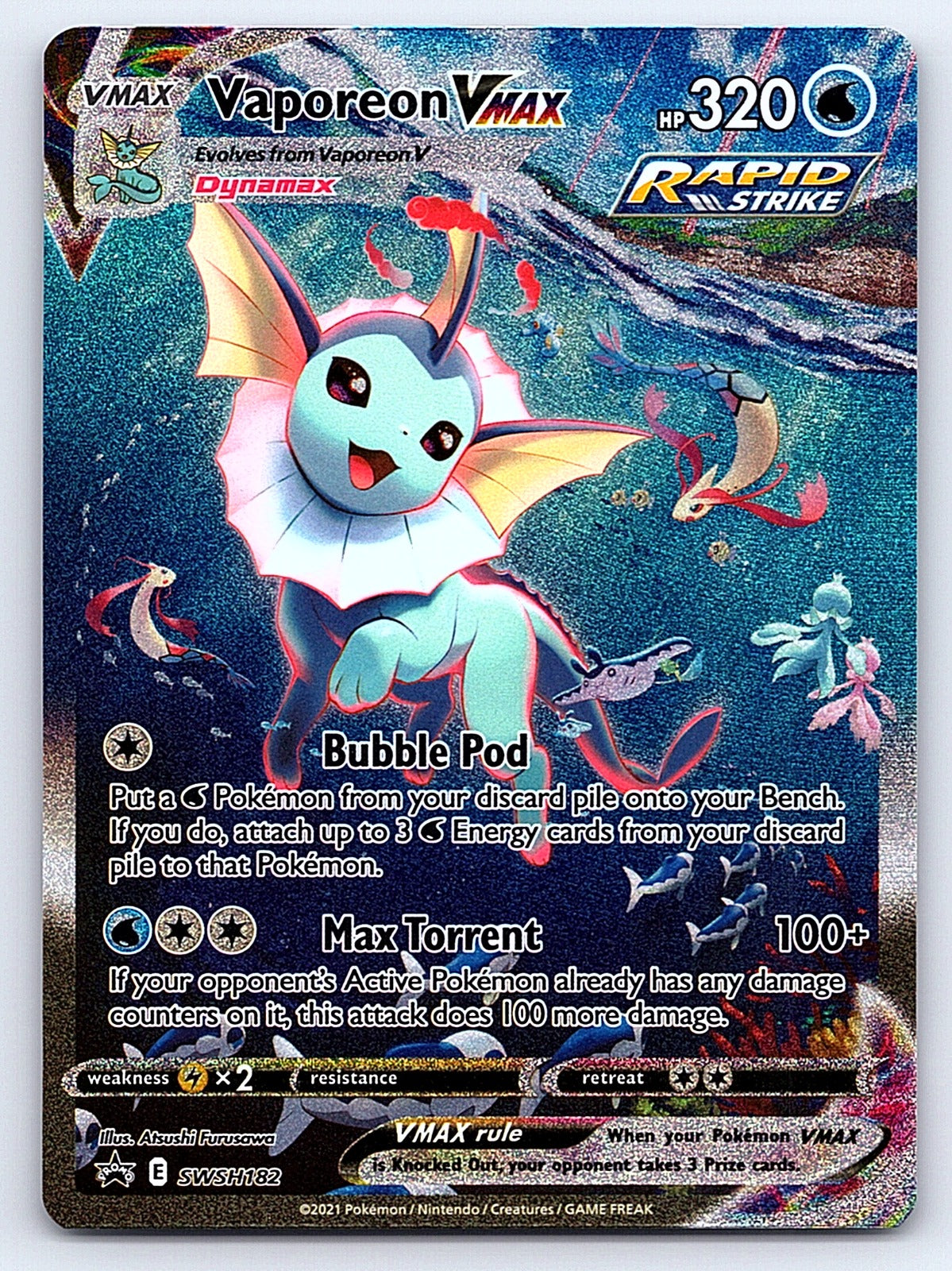 Vaporeon VMAX SWSH182 – SWSH: Sword & Shield Promo Cards