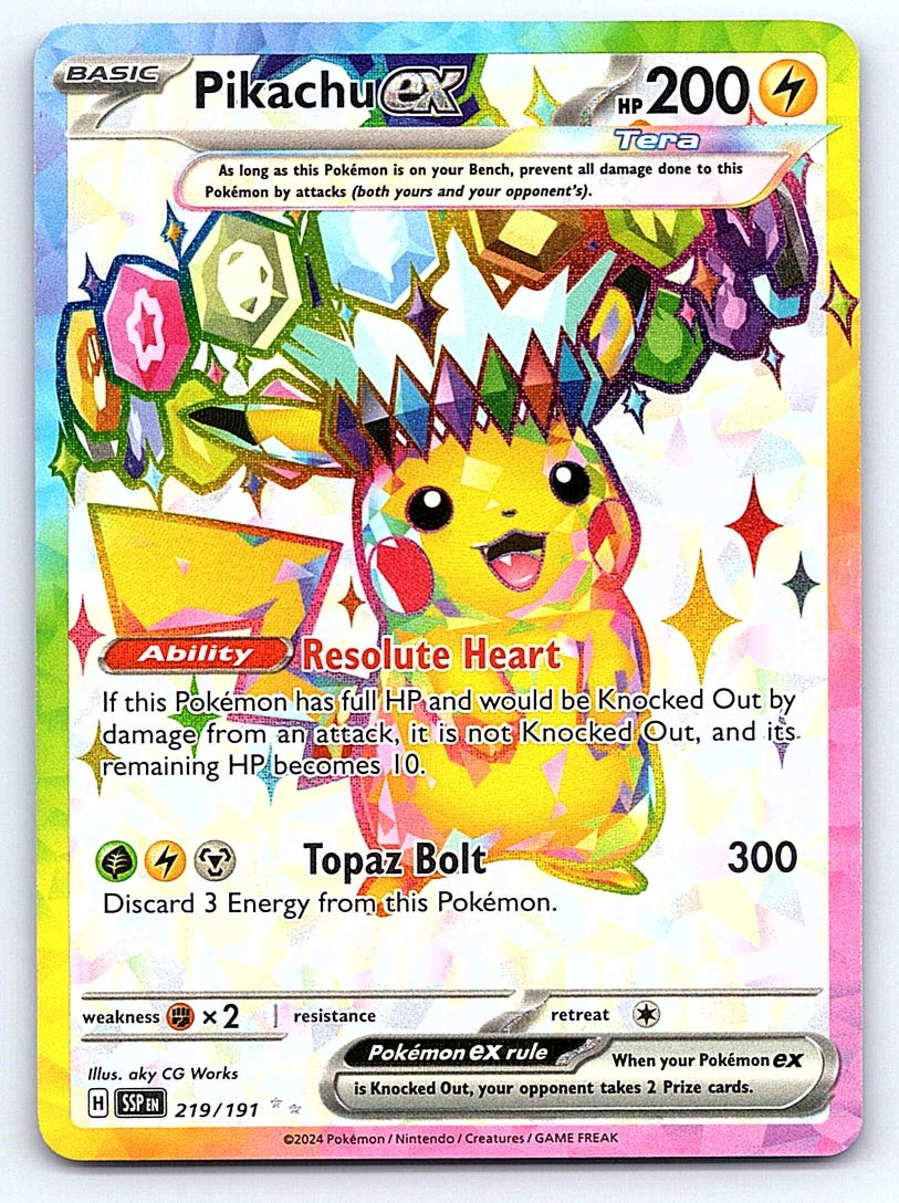 Pikachu ex 219/191 – SV08: Surging Sparks
