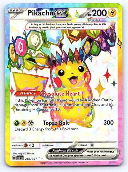 Pikachu ex 219/191 – SV08: Surging Sparks