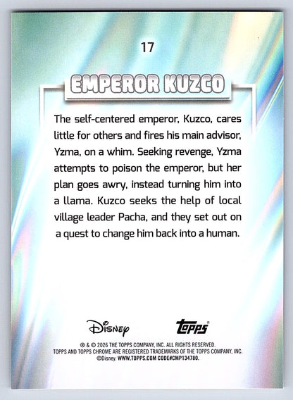 Emperor Kuzco #17 Base — Topps Chrome Disney