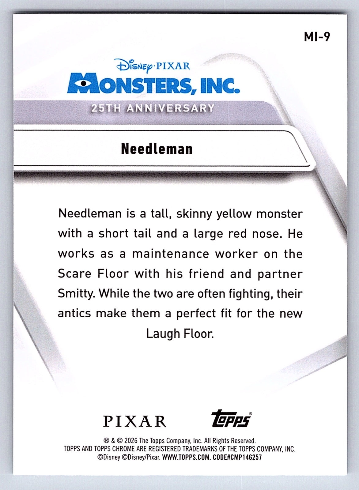 Needleman #MI 9 Monsters Inc. 25th Anniversary — Topps Chrome Disney Monsters In