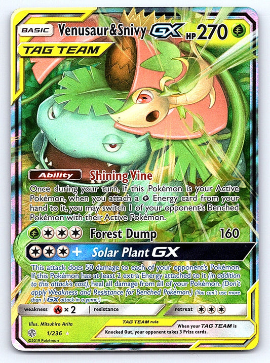 Venusaur & Snivy GX 1/236 – SM - Cosmic Eclipse