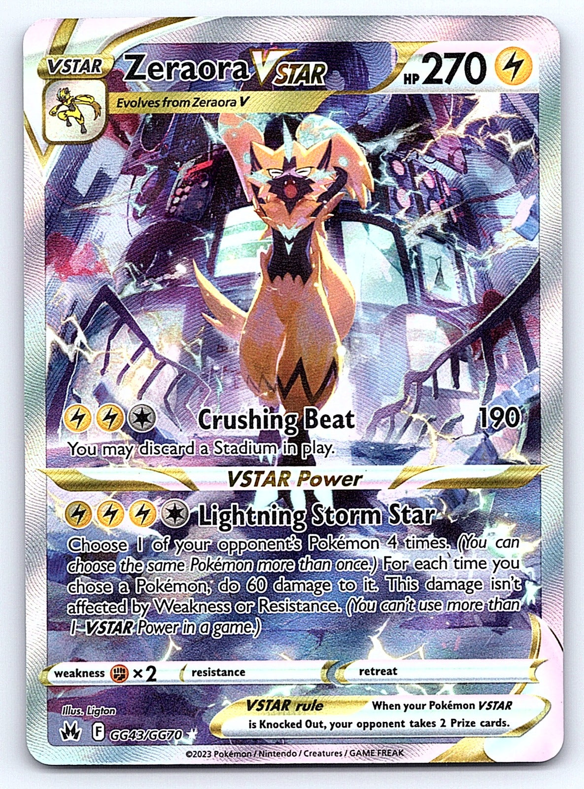 Zeraora VSTAR GG43/GG70 – SWSH: Crown Zenith: Galarian Gallery
