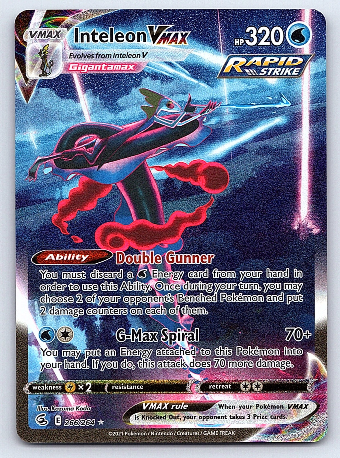 Inteleon VMAX (Alternate Art Secret) 266/264 – SWSH08: Fusion Strike