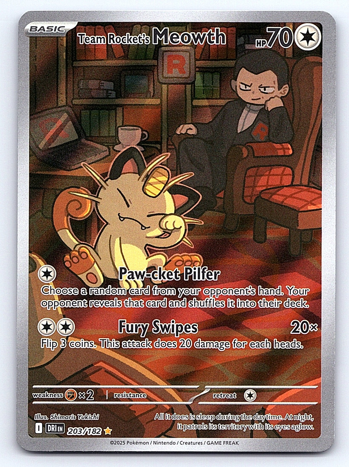 Team Rocket's Meowth 203/182 – SV10: Destined Rivals