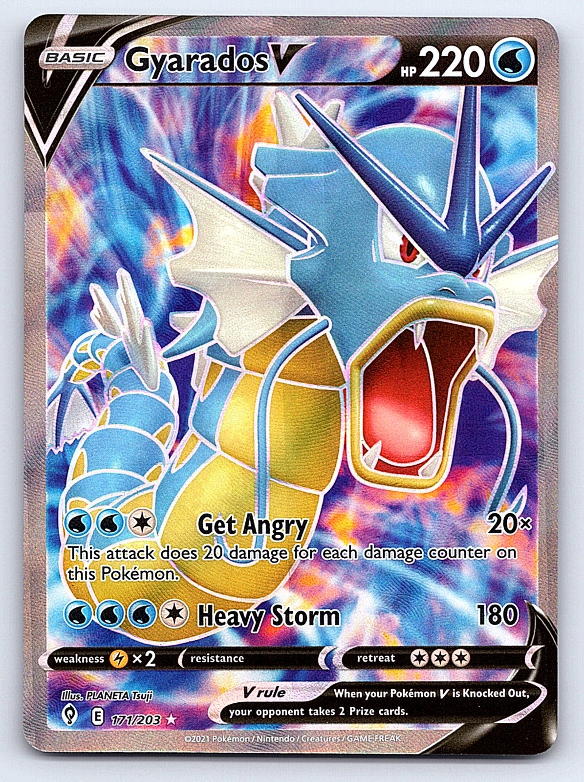 Gyarados V (Full Art) 171/203 – SWSH07: Evolving Skies