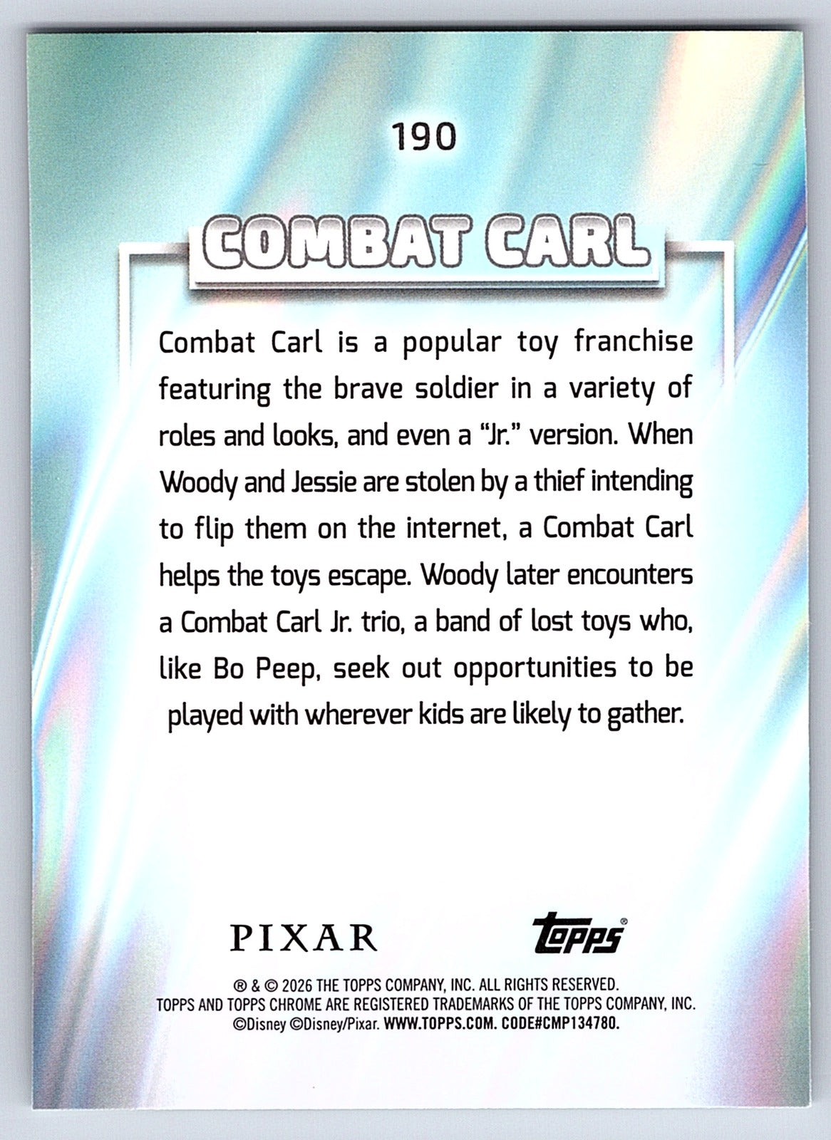 Combat Carl #190 Base — Topps Chrome Disney