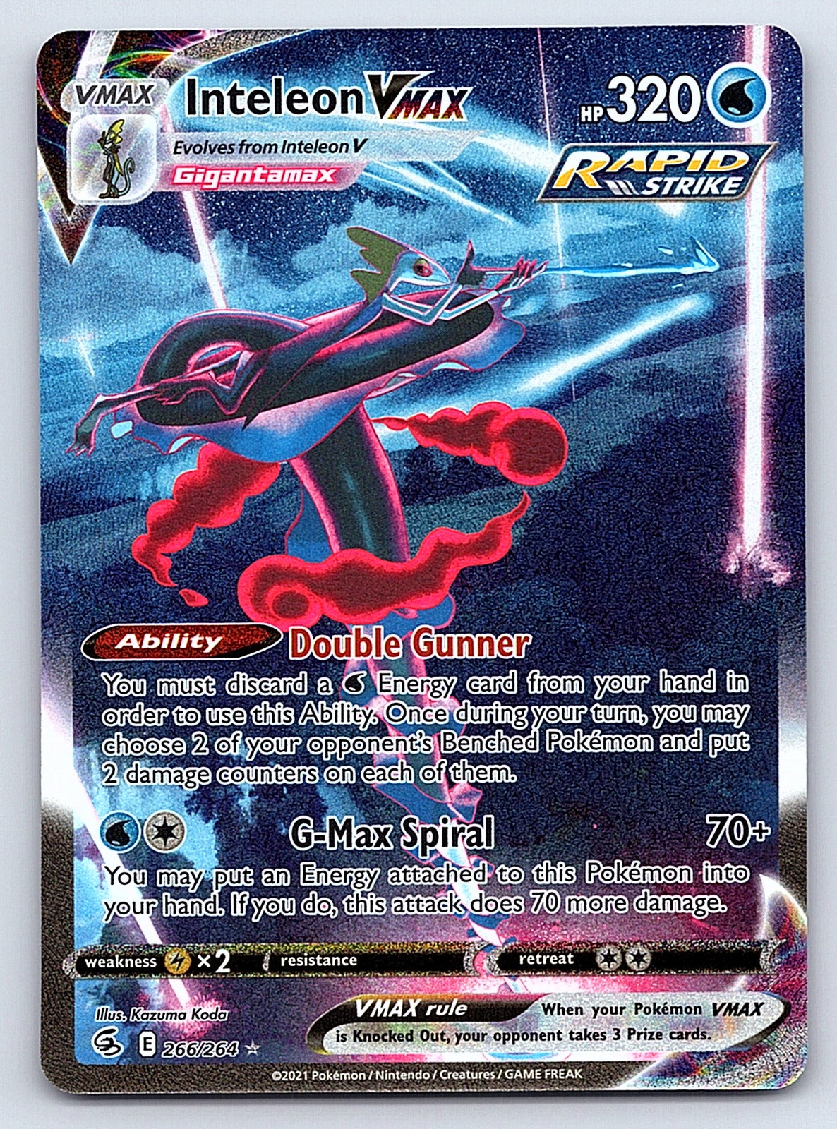 Inteleon VMAX (Alternate Art Secret) 266/264 – SWSH08: Fusion Strike
