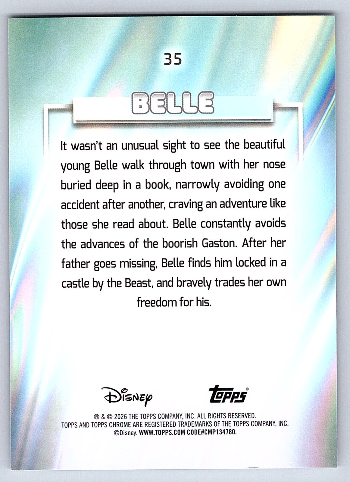 Belle #35 Base — Topps Chrome Disney