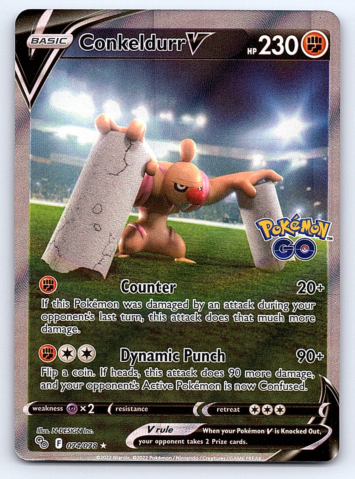 Conkeldurr V (Alternate Full Art) 074/078 – Pokemon GO