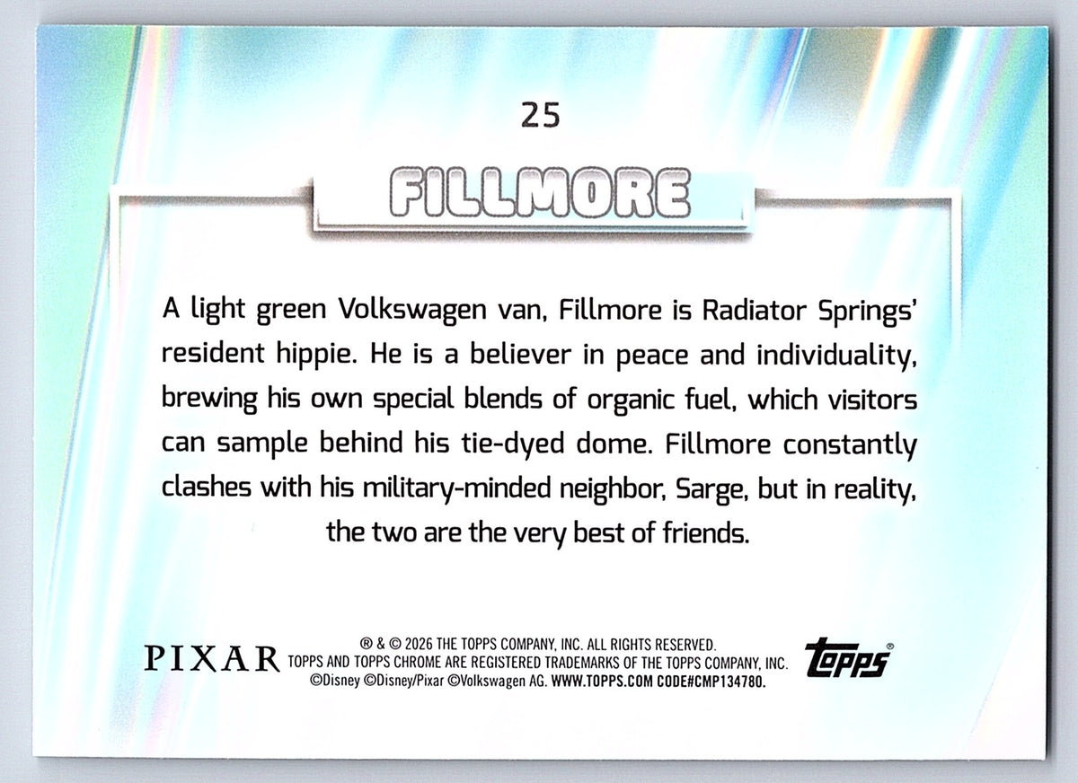 Fillmore #25 Base — Topps Chrome Disney