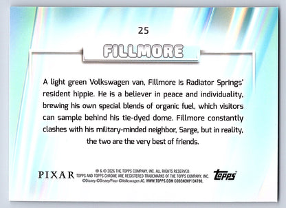 Fillmore #25 Base — Topps Chrome Disney