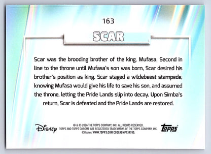 Scar #163 Base — Topps Chrome Disney
