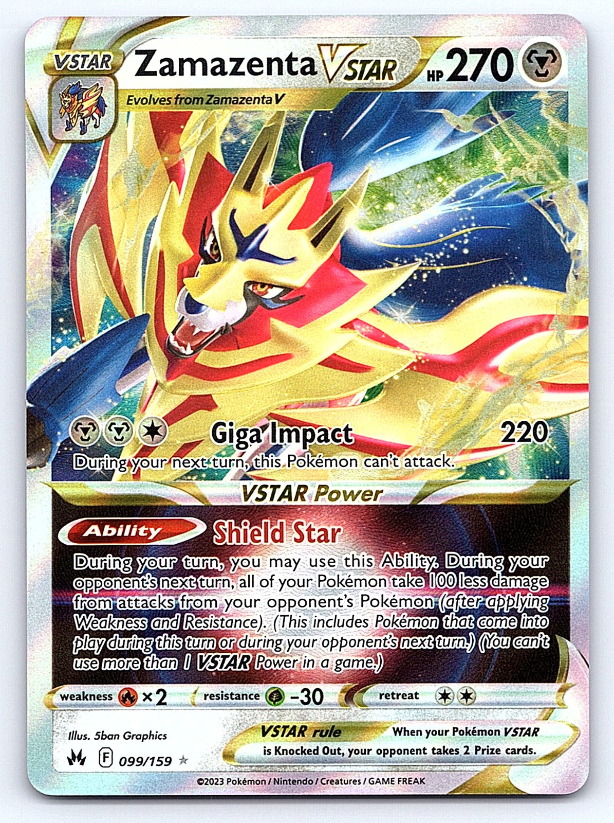 Zamazenta VSTAR 099/159 – SWSH: Crown Zenith