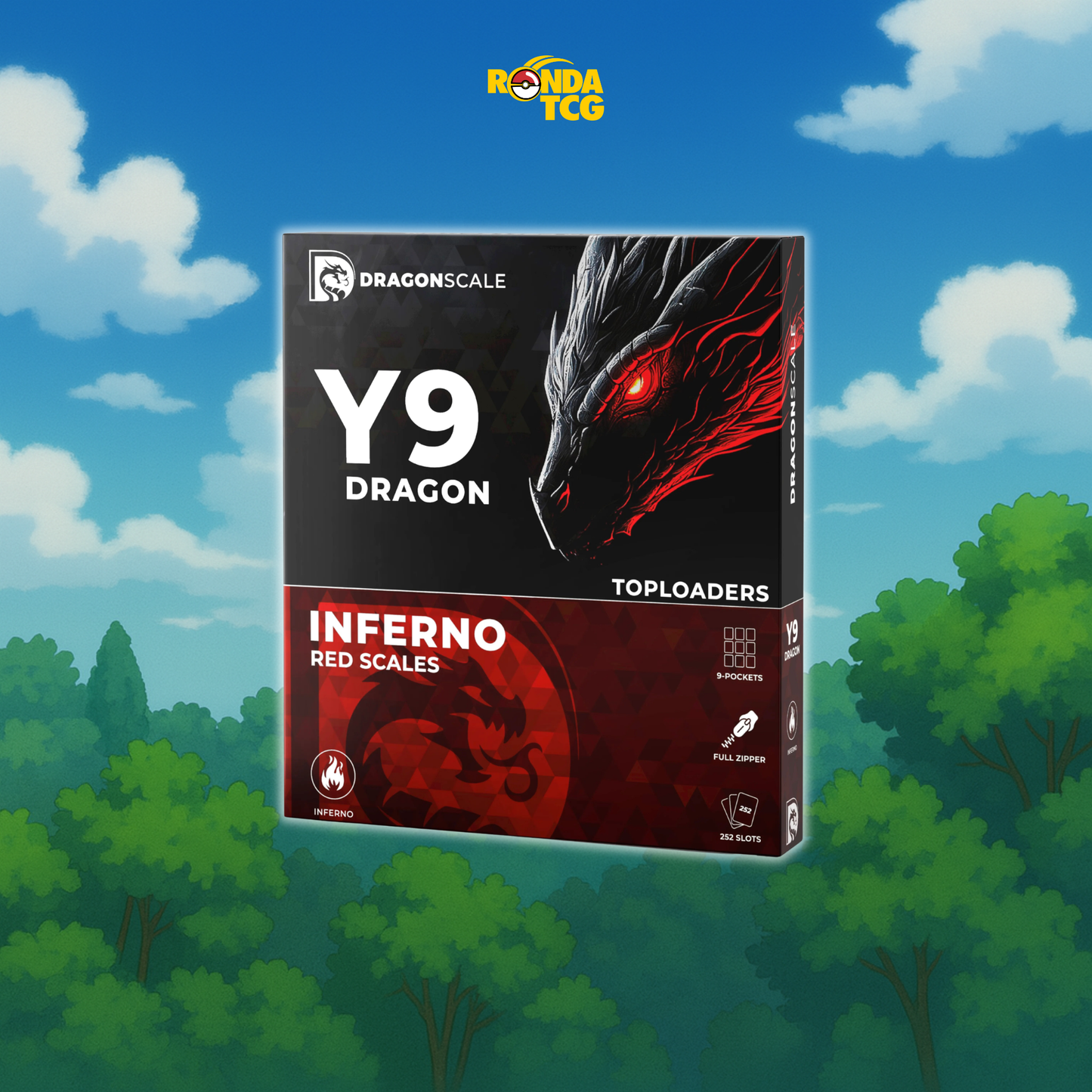 Y9 Dragon Toploader Binder – Inferno Red