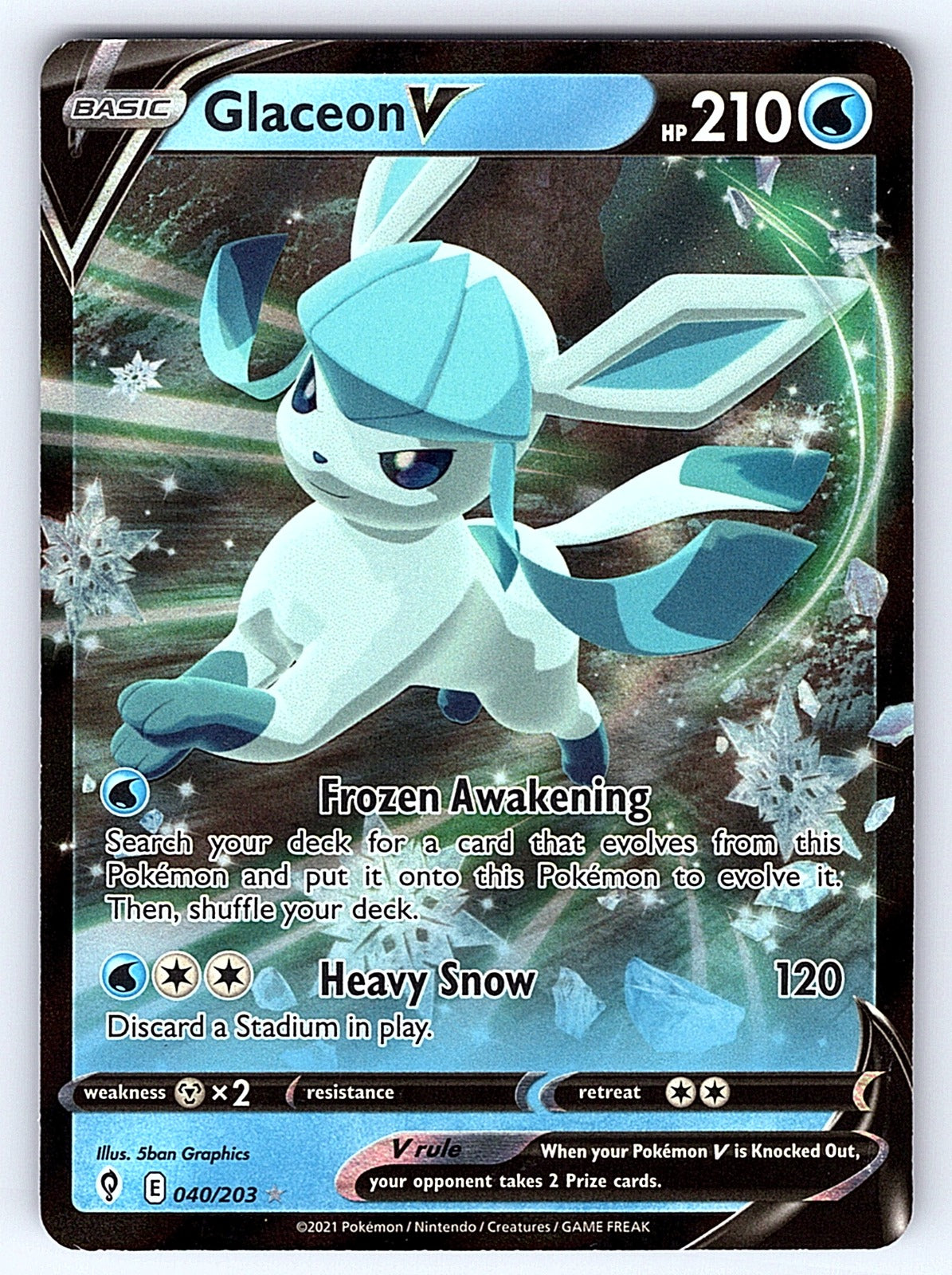 Glaceon V 040/203 – SWSH07: Evolving Skies