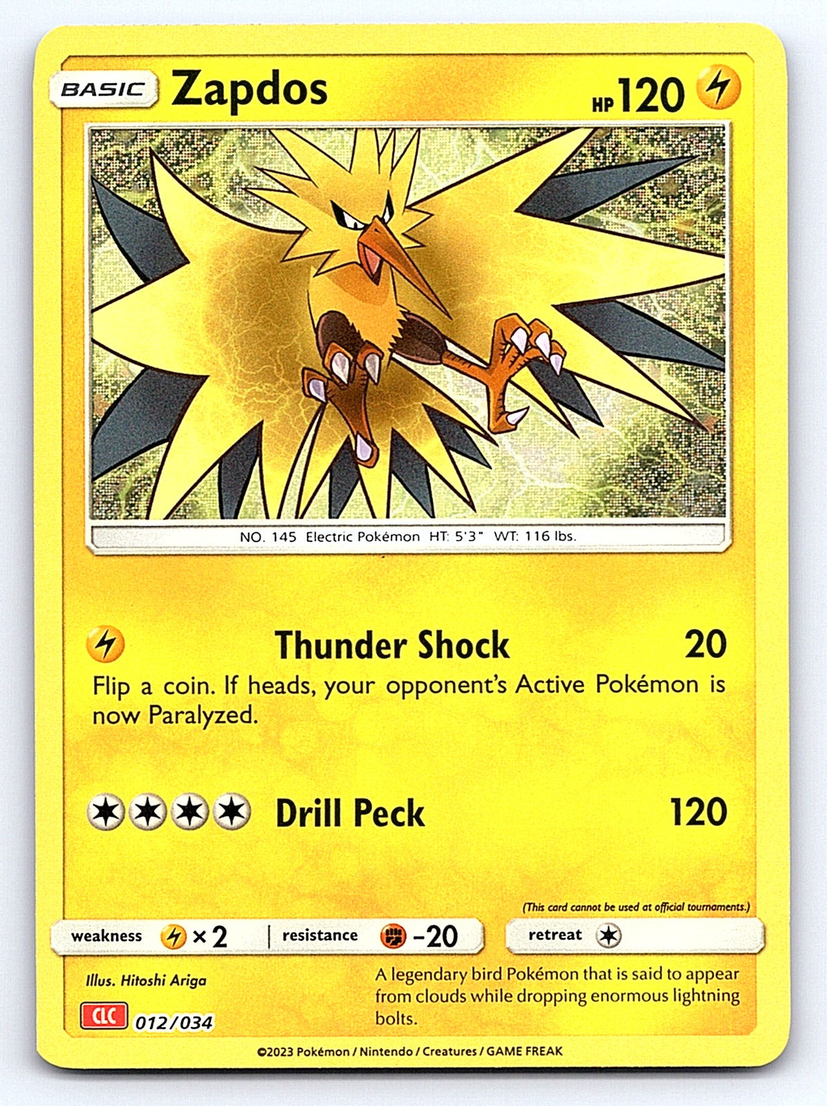 Zapdos 012/034 – Trading Card Game Classic