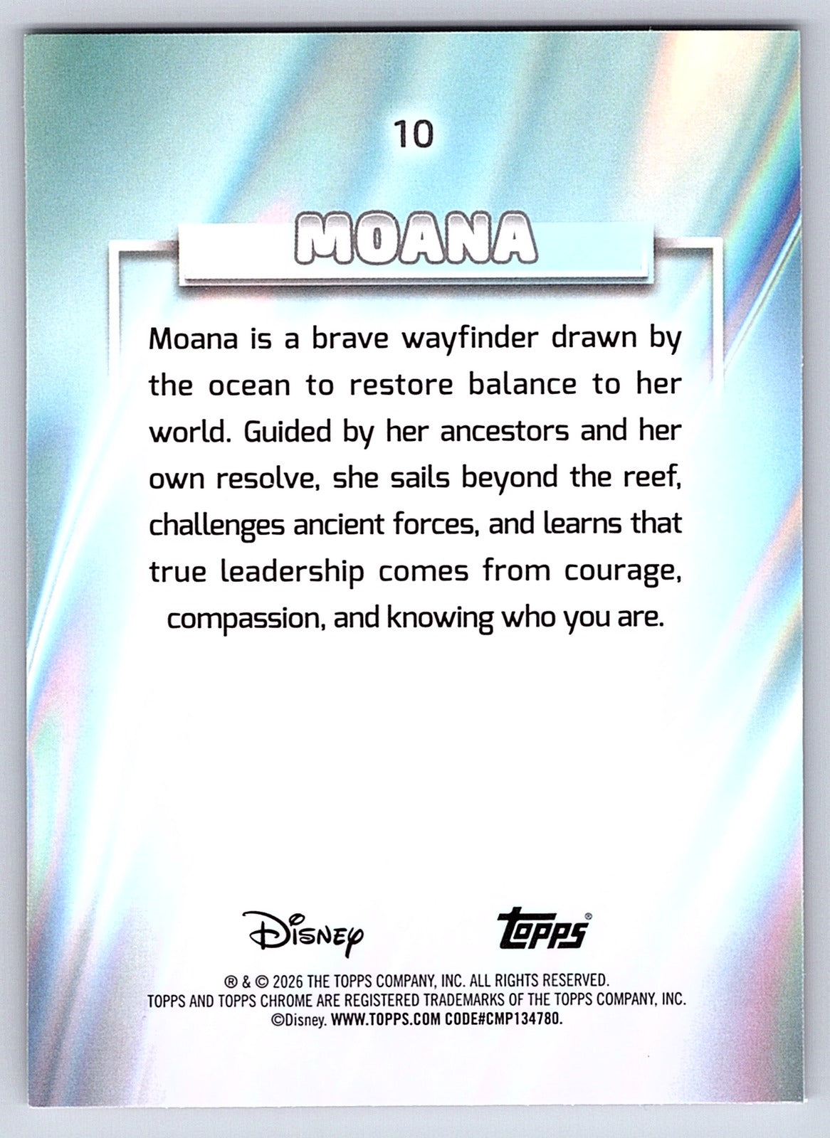 Moana #10 Base — Topps Chrome Disney