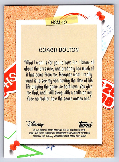 Coach Bolton #HSM 10 High School Musical 20th Anniversary — Topps Chrome Disney