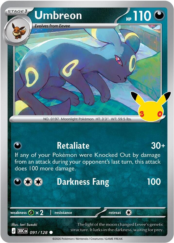 Umbreon 091/128 – ME: 30th Celebration