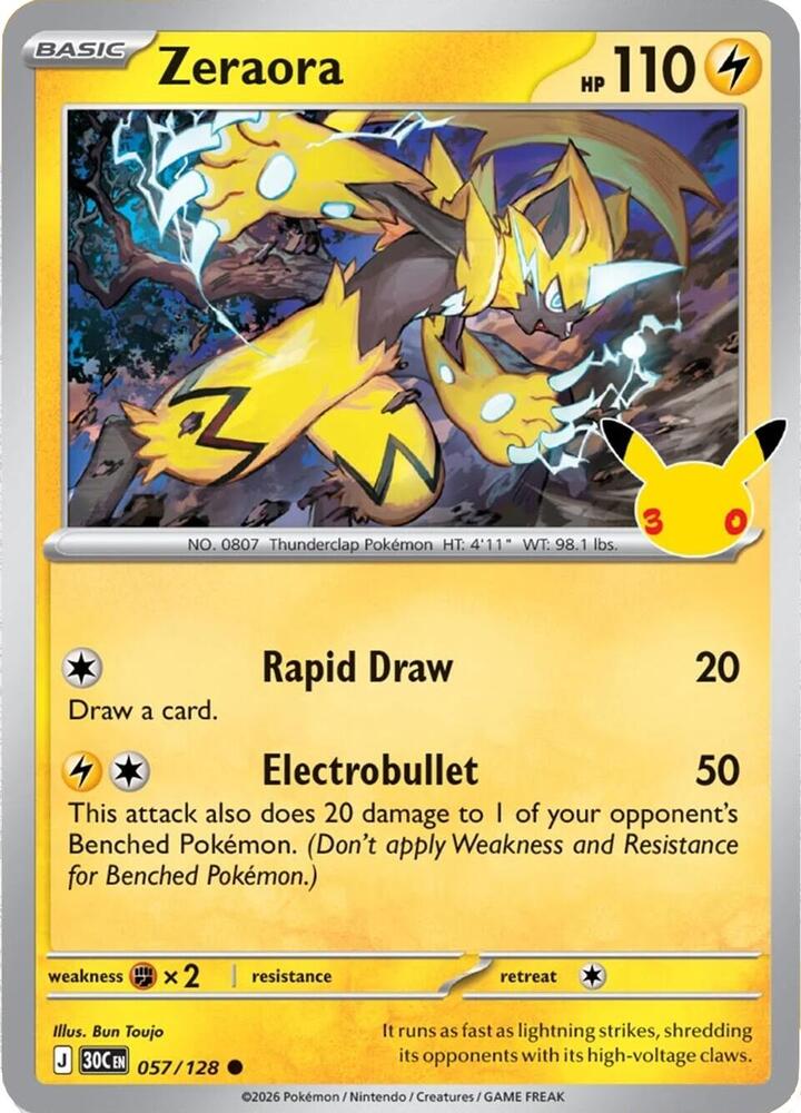 Zeraora 057/128 – ME: 30th Celebration