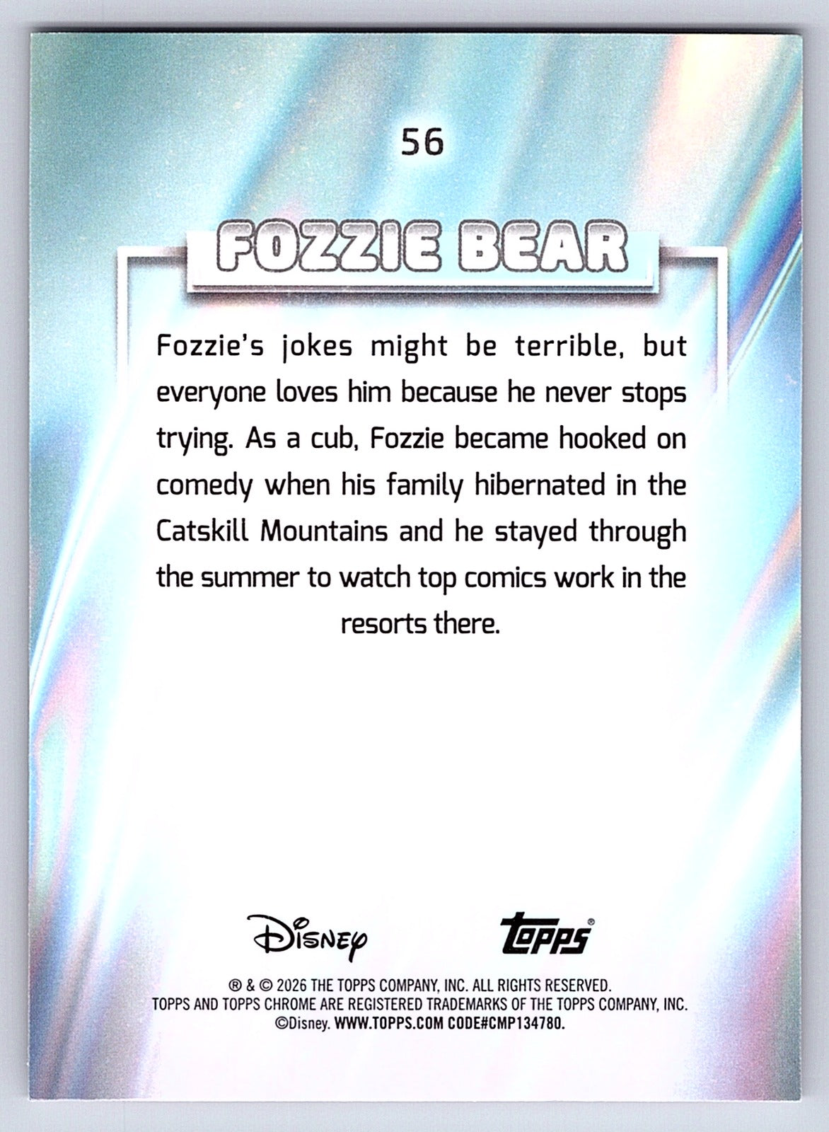 Fozzie Bear #56 Base — Topps Chrome Disney