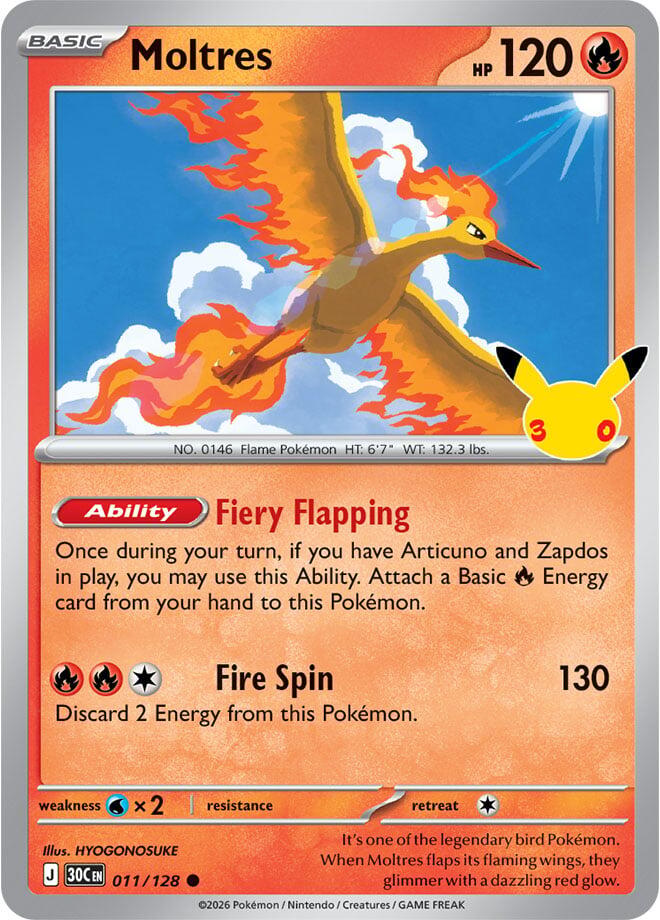 Moltres 011/128 – ME: 30th Celebration